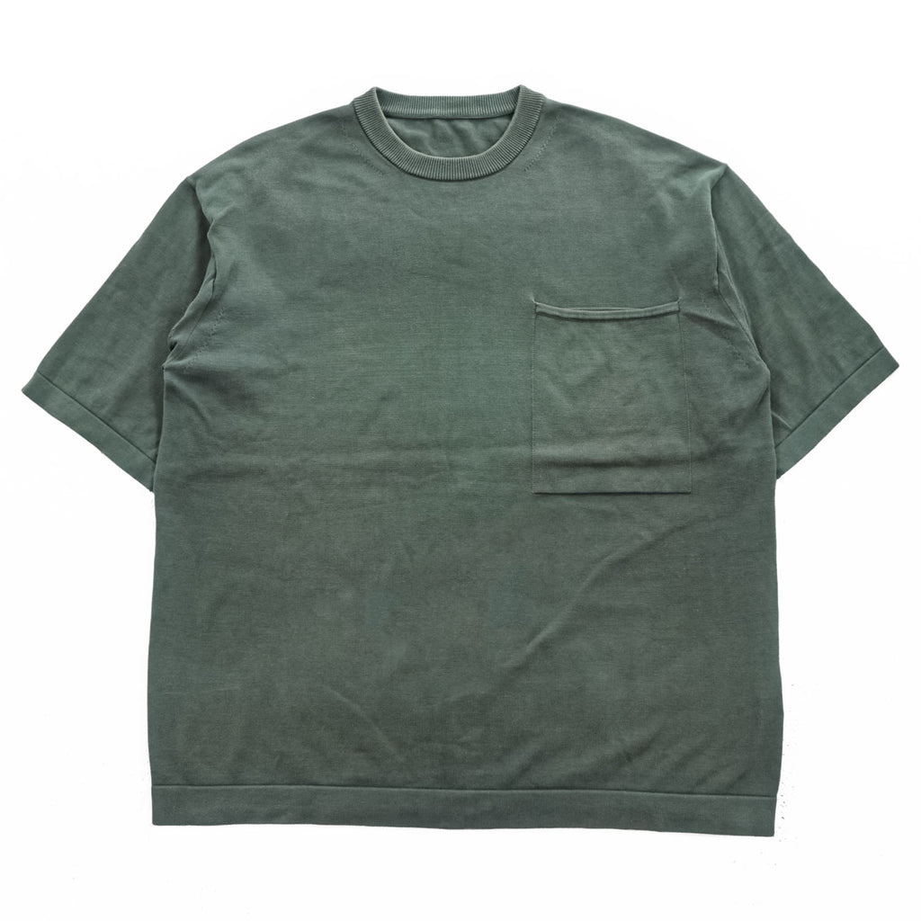 crépuscule Cotton Short Sleeve Knit Pocket Shirt Green Size 2 1701-010