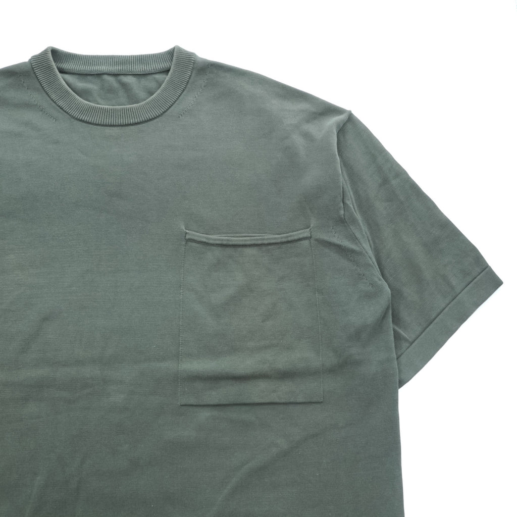 crépuscule Cotton Short Sleeve Knit Pocket Shirt Green Size 2 1701-010