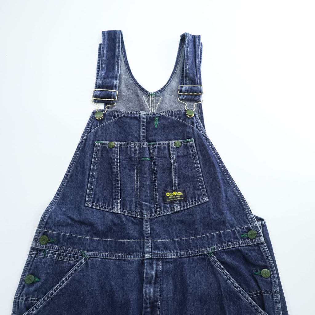 1990s OshKosh B'gosh VESTBAK Indigo Denim Carpenter Overalls Size 32 839-1100