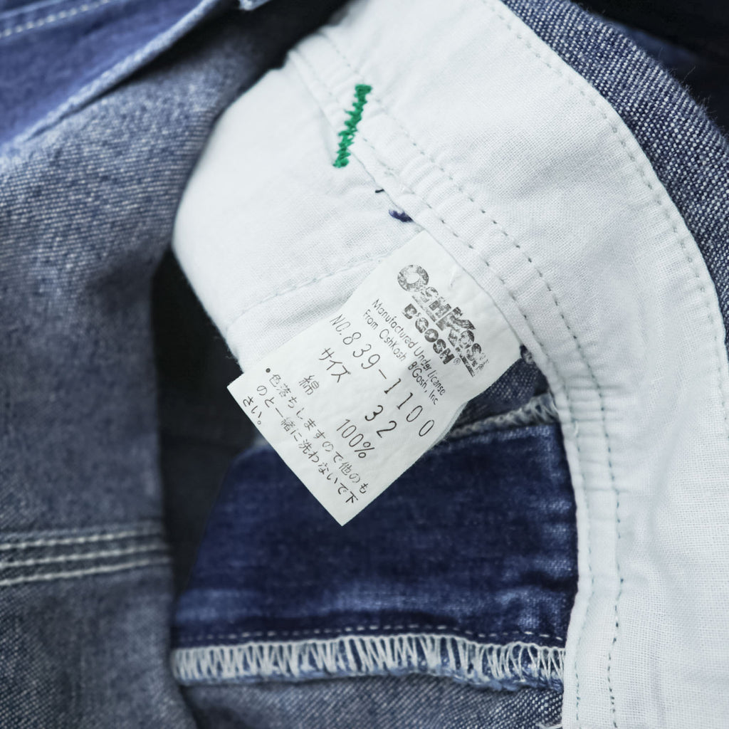 1990s OshKosh B'gosh VESTBAK Indigo Denim Carpenter Overalls Size 32 839-1100