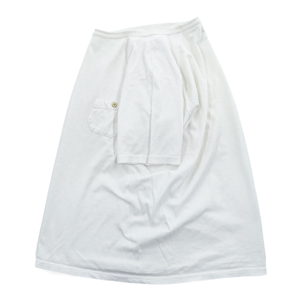 Nigel Cabourn 55-U-8110 White Raglan Sleeve Button Chest Pocket T-Shirt Size 48