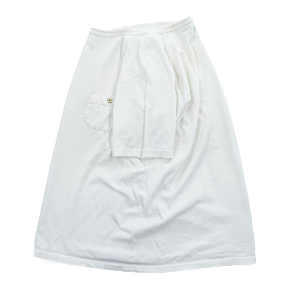 Nigel Cabourn 55-U-8110 White Raglan Sleeve Button Chest Pocket T-Shirt Size 48