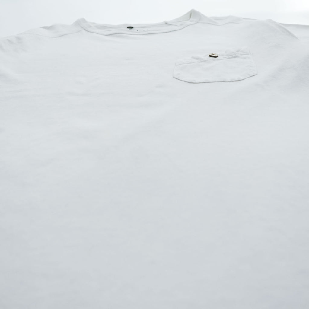 Nigel Cabourn 55-U-8110 White Raglan Sleeve Button Chest Pocket T-Shirt Size 48