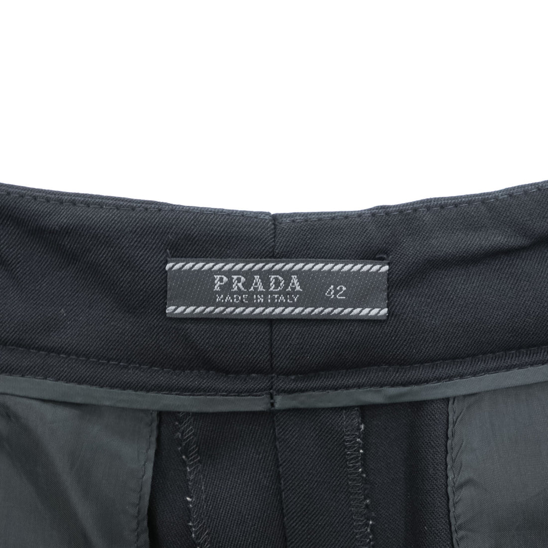 PRADA イタリア製 ワイドレッグ スラックス パンツ XL ブラック ストレッチ