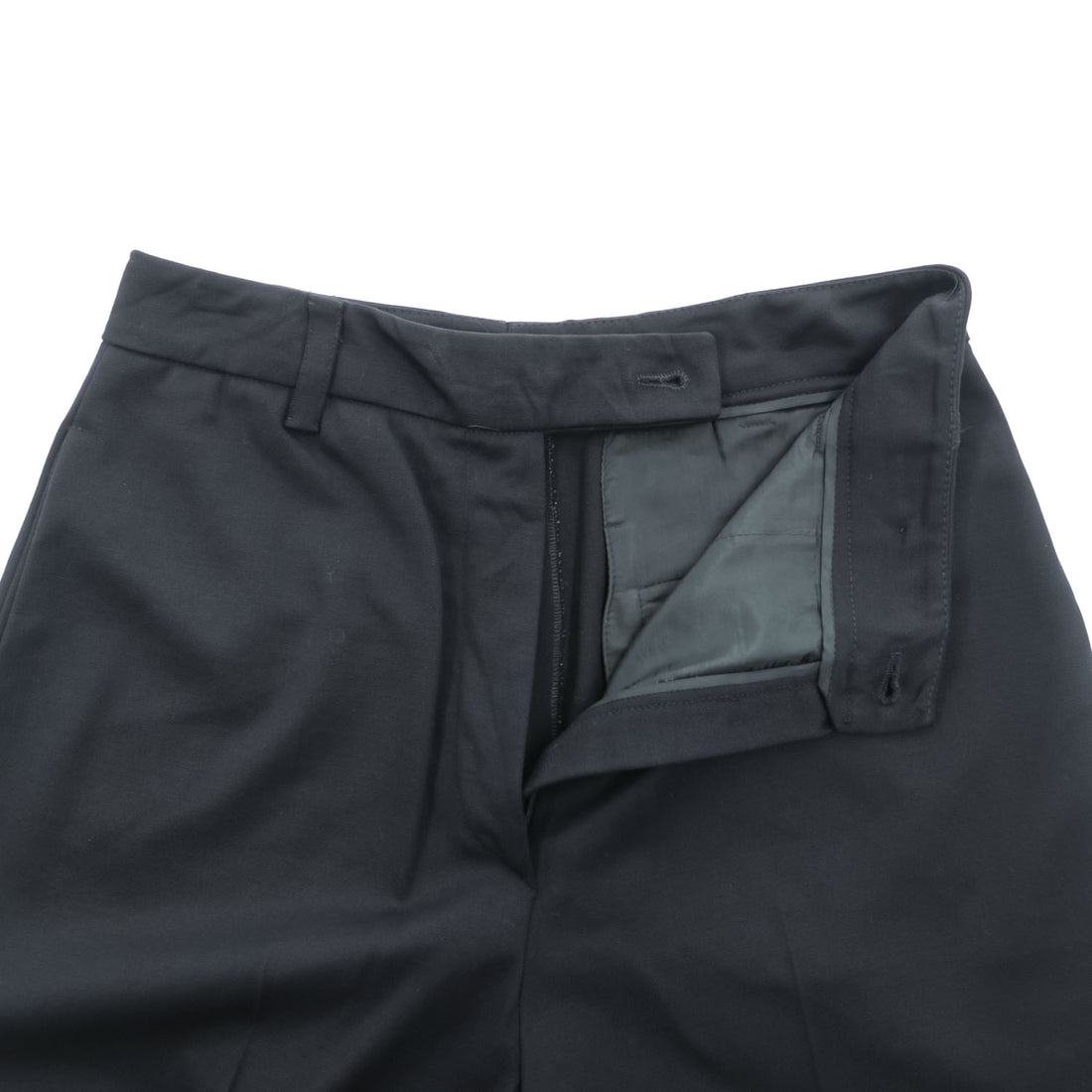 PRADA イタリア製 ワイドレッグ スラックス パンツ XL ブラック ストレッチ
