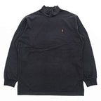Polo Ralph Lauren 90年代 ヴィンテージ モックネック 長袖 ロングスリーブ Tシャツ L ブラック 刺繍 ポニー ロゴ