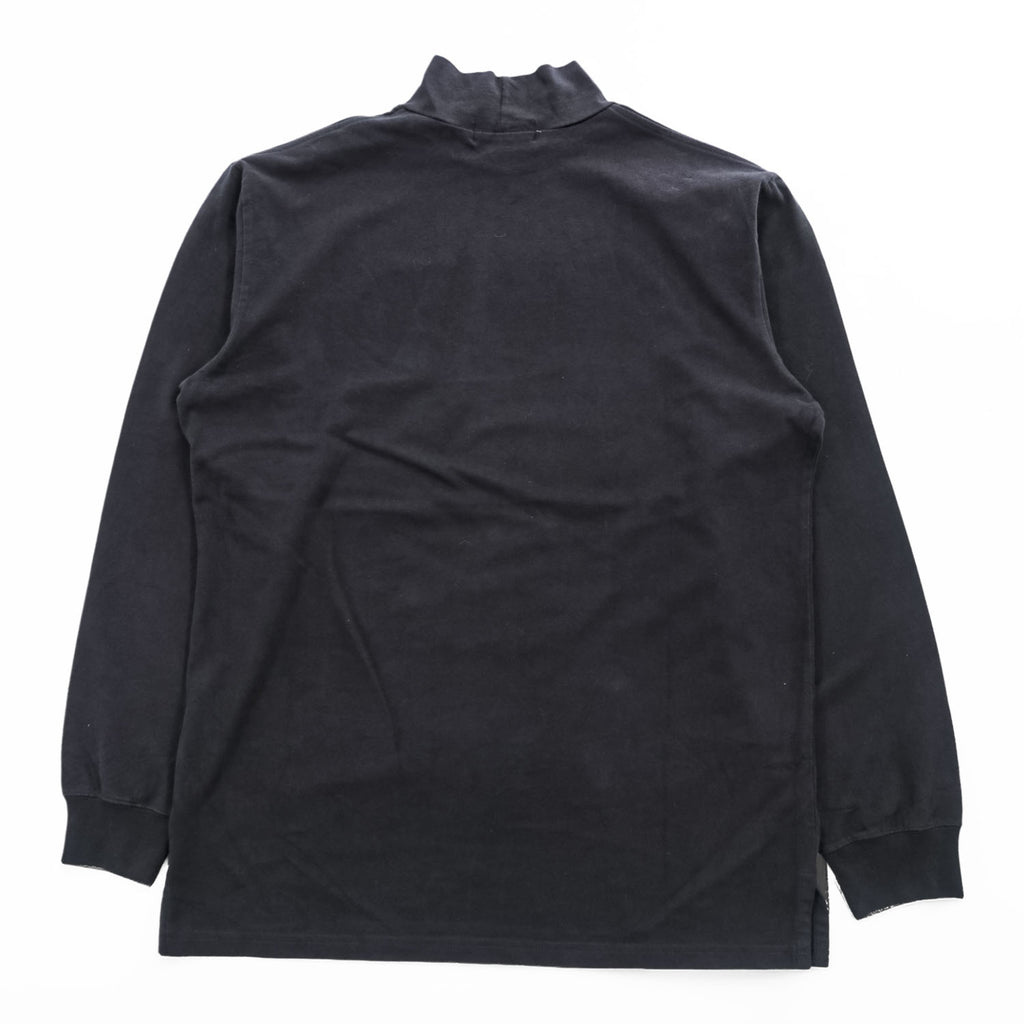Polo Ralph Lauren 90年代 ヴィンテージ モックネック 長袖 ロングスリーブ Tシャツ L ブラック 刺繍 ポニー ロゴ