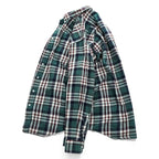 L.L.Bean 90年代 USA製 ヴィンテージ 長袖 フランネル チェックシャツ L グリーン レッド ボタンダウン 胸ポケット