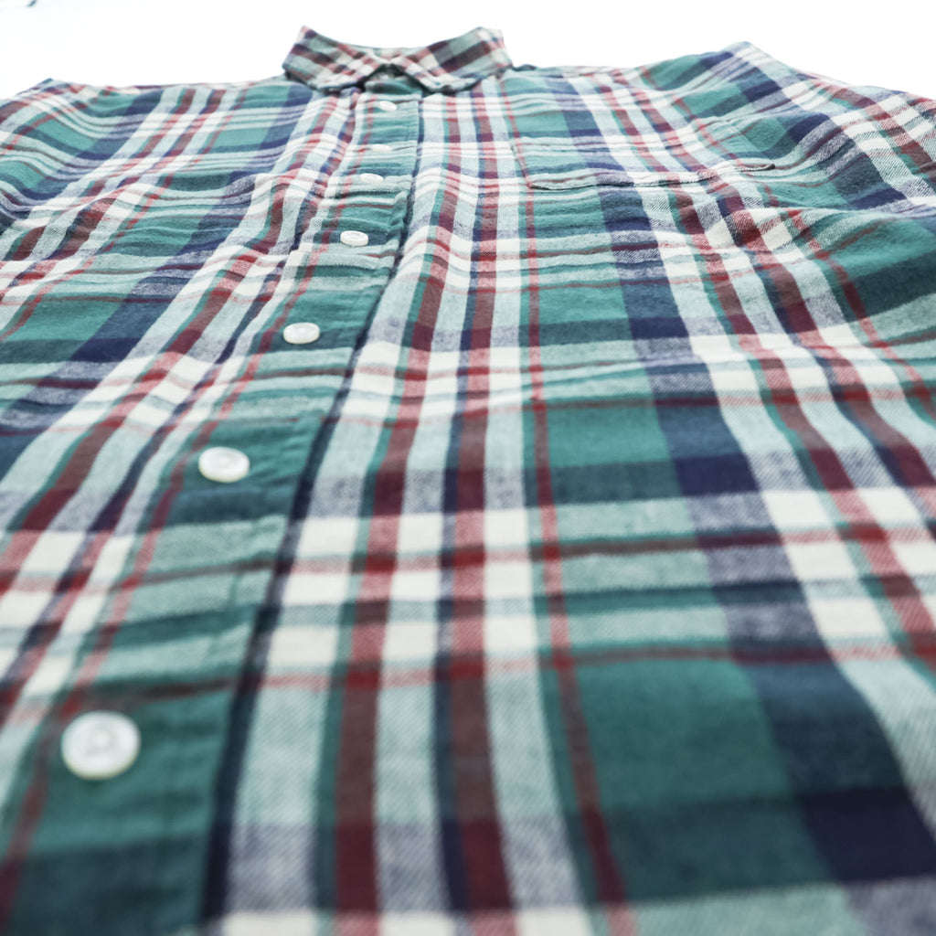 L.L.Bean 90年代 USA製 ヴィンテージ 長袖 フランネル チェックシャツ L グリーン レッド ボタンダウン 胸ポケット