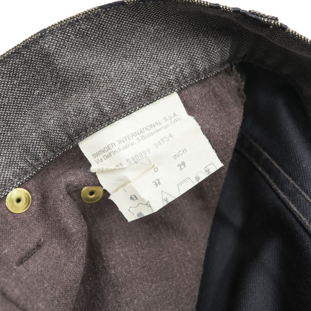 FENDI イタリア製 90年代 ヴィンテージ ロゴウエスト デニムパンツ ジーンズ L ブラウン グレー jeans