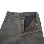 FENDI イタリア製 90年代 ヴィンテージ ロゴウエスト デニムパンツ ジーンズ L ブラウン グレー jeans