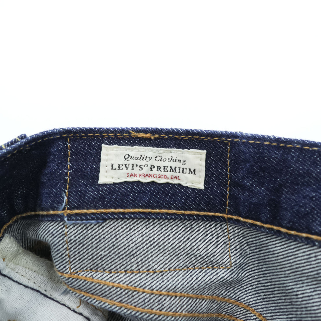 Levi's USA製 501 ビッグE 赤耳 デニムパンツ ジーンズ M インディゴ セルヴィッヂ リジッド 濃紺 レザーパッチ PREMIUM 501-2546