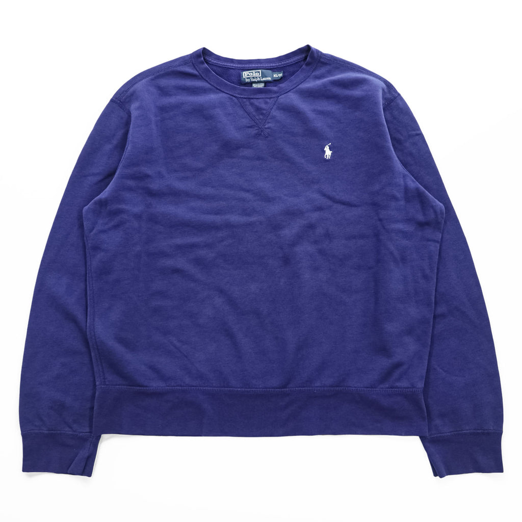 Polo Ralph Lauren 90年代 ヴィンテージ 前V スウェット トレーナー XL ブルー スモールポニー ロゴ 刺繍