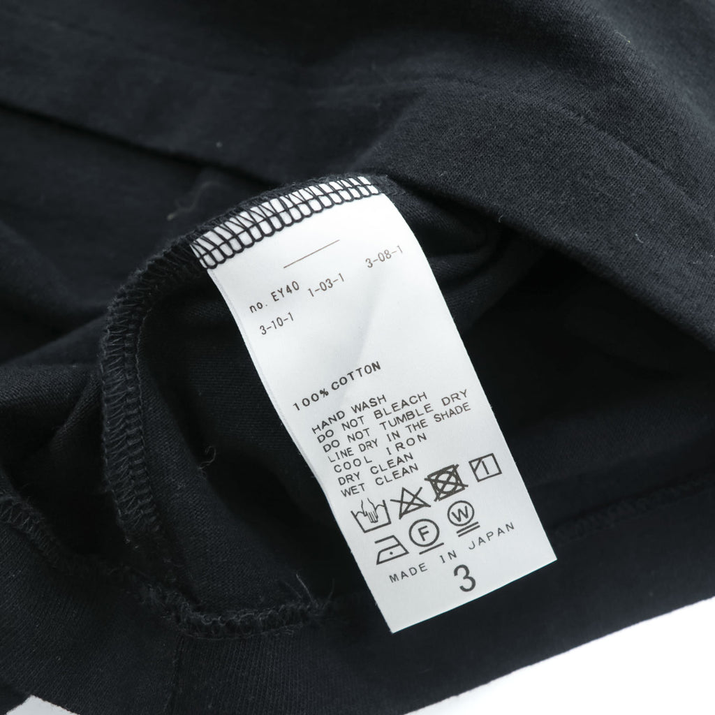 LE ( COMOLI / L'ECHOPPE ) 日本製 長袖 ロングスリーブ Tシャツ ロンT L ブラック 21-070-053-2010-1-0