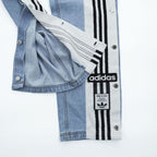 adidas originals アディブレイク サイドスナップ デニムパンツ ジーンズ XL ブルー 3ストライプ H59020