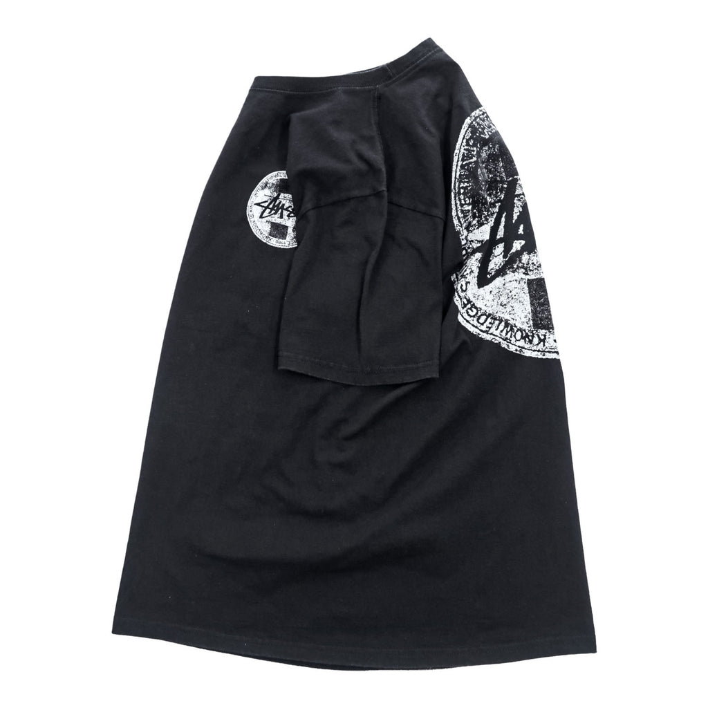 STUSSY サークルロゴ 両面プリント Tシャツ S ブラック International Stüssy Tribe