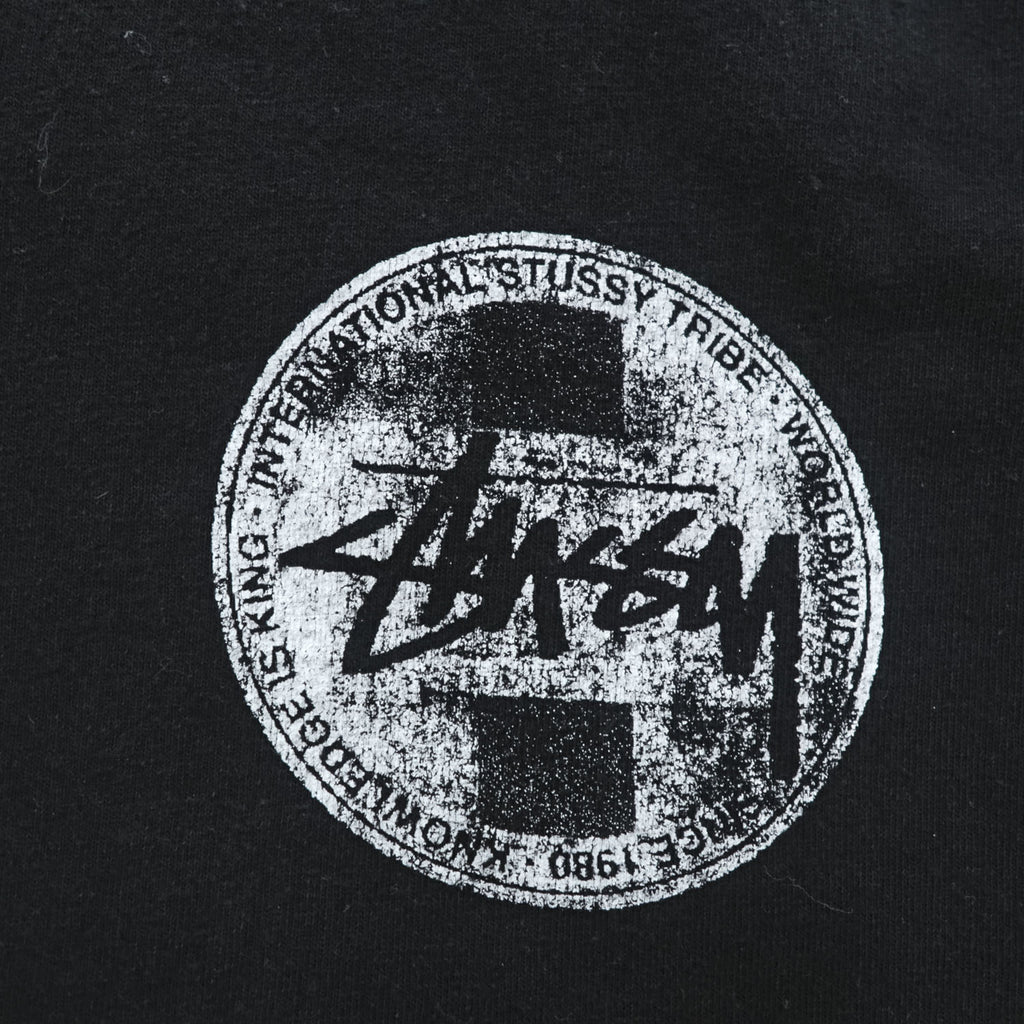STUSSY サークルロゴ 両面プリント Tシャツ S ブラック International Stüssy Tribe