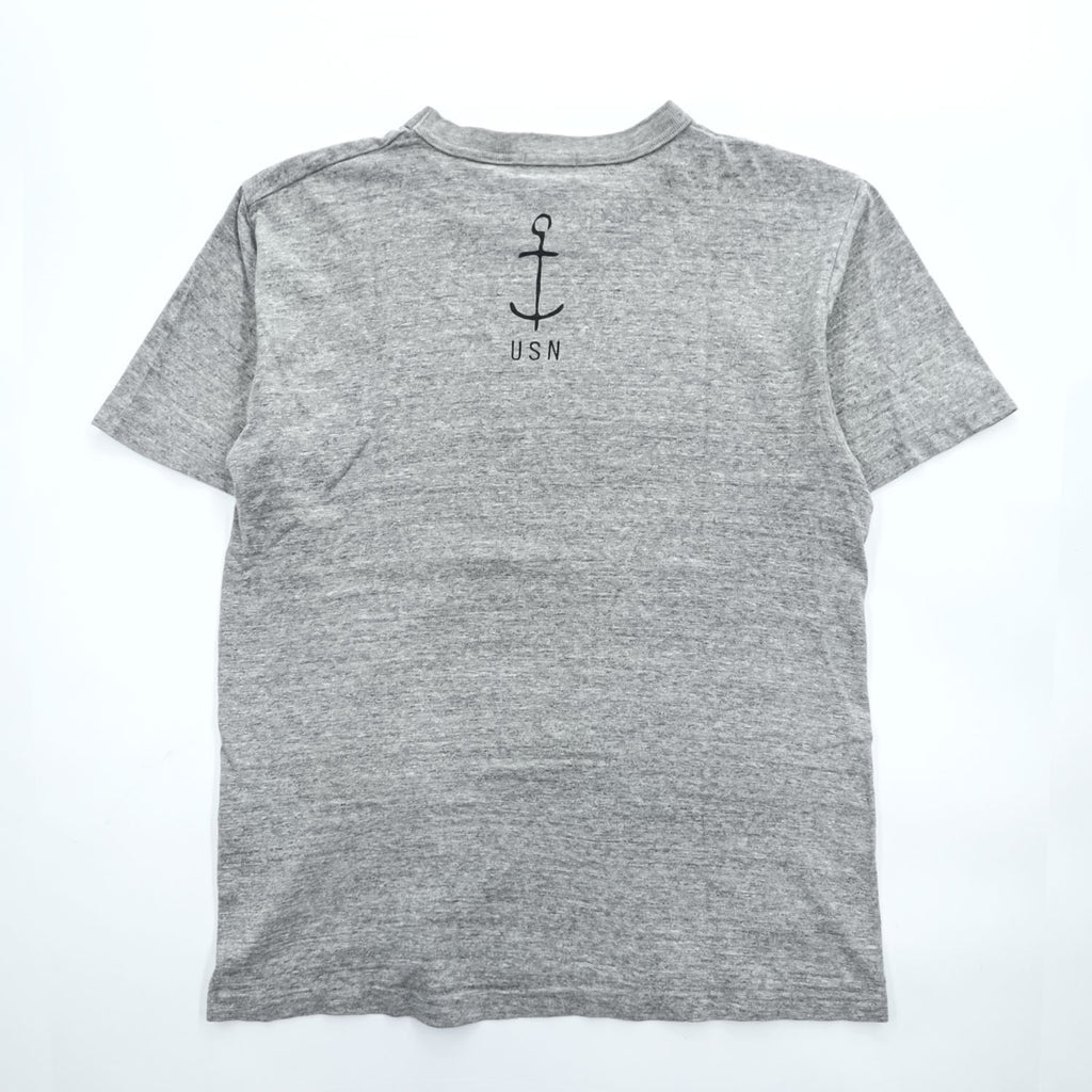 BUZZ RICKSON'S 日本製 ポパイ POPEYE Tシャツ M グレー 染み込みプリント USN