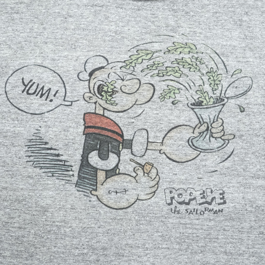 BUZZ RICKSON'S 日本製 ポパイ POPEYE Tシャツ M グレー 染み込みプリント USN
