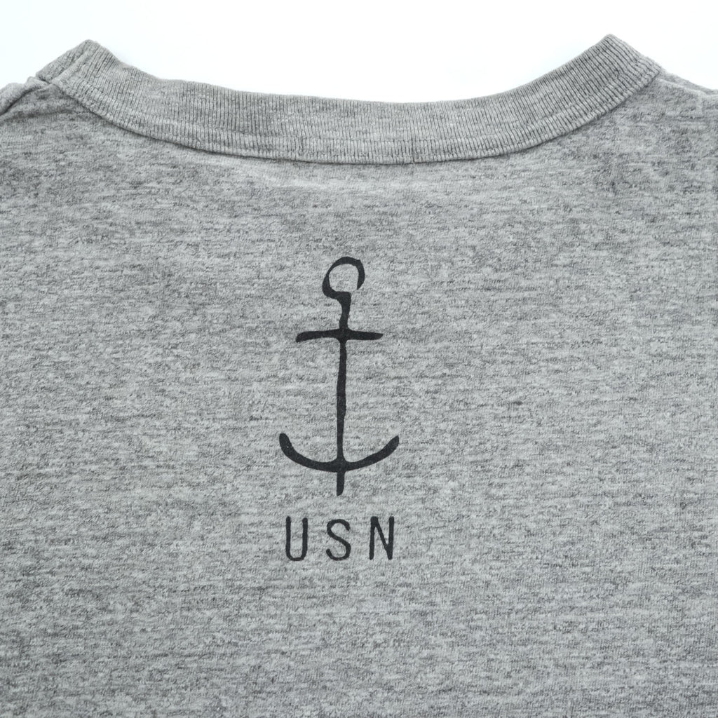 BUZZ RICKSON'S 日本製 ポパイ POPEYE Tシャツ M グレー 染み込みプリント USN