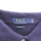 POLO RALPH LAUREN Custom Fit Navy Short Sleeve Polo Shirt Men's L Pony Logo