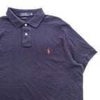 POLO RALPH LAUREN Custom Fit Navy Short Sleeve Polo Shirt Men's L Pony Logo