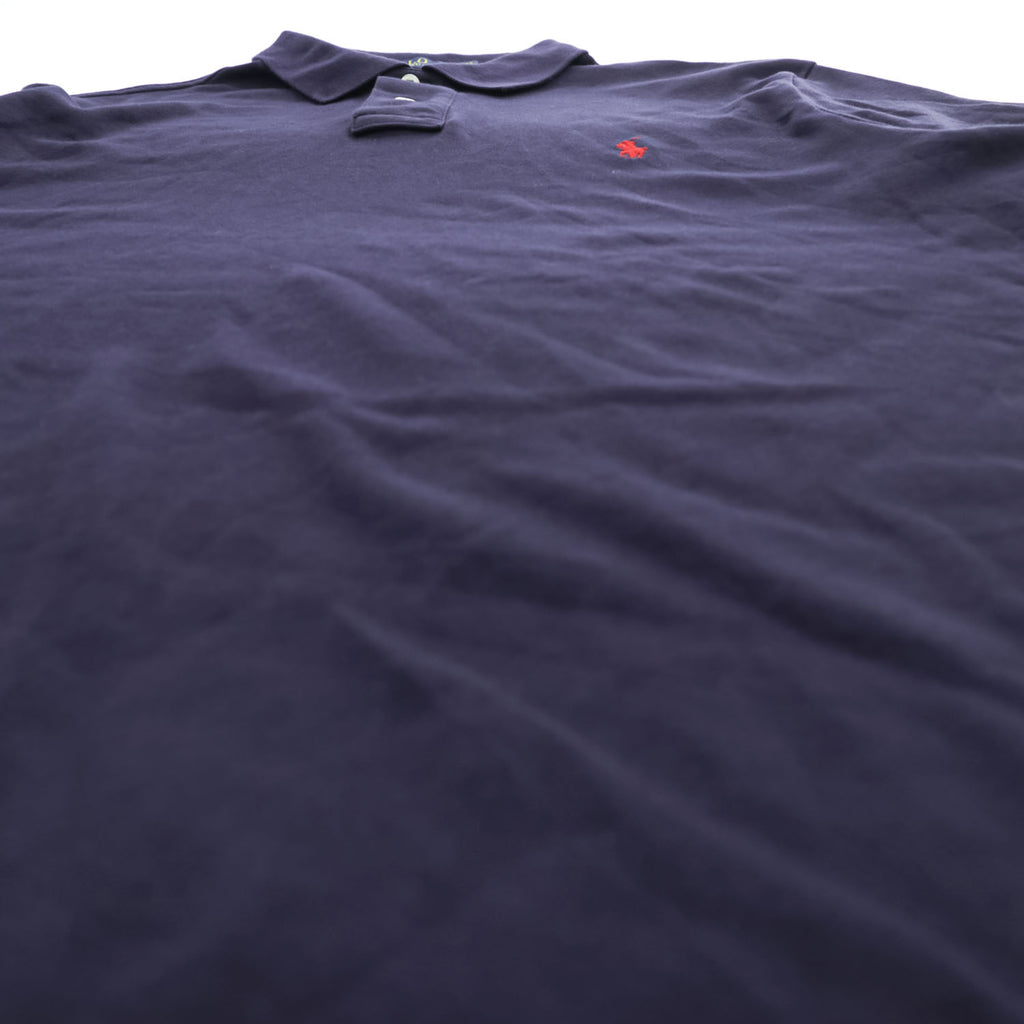 POLO RALPH LAUREN Custom Fit Navy Short Sleeve Polo Shirt Men's L Pony Logo