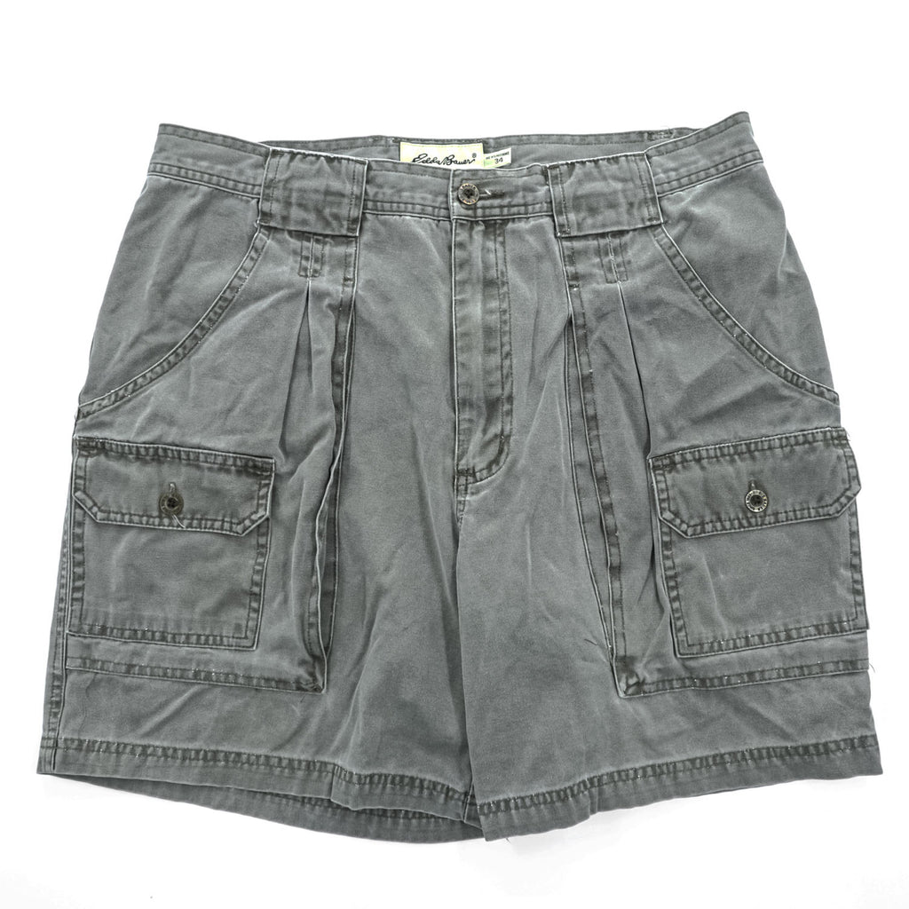Eddie Bauer 90年代 ヴィンテージ ブッシュ カーゴショーツ ショートパンツ L グレー マルチポケット