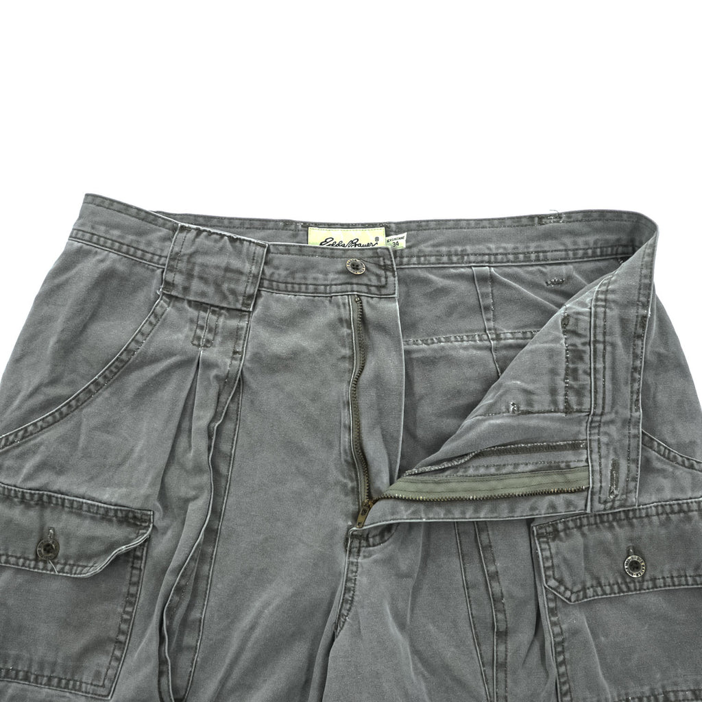 Eddie Bauer 90年代 ヴィンテージ ブッシュ カーゴショーツ ショートパンツ L グレー マルチポケット
