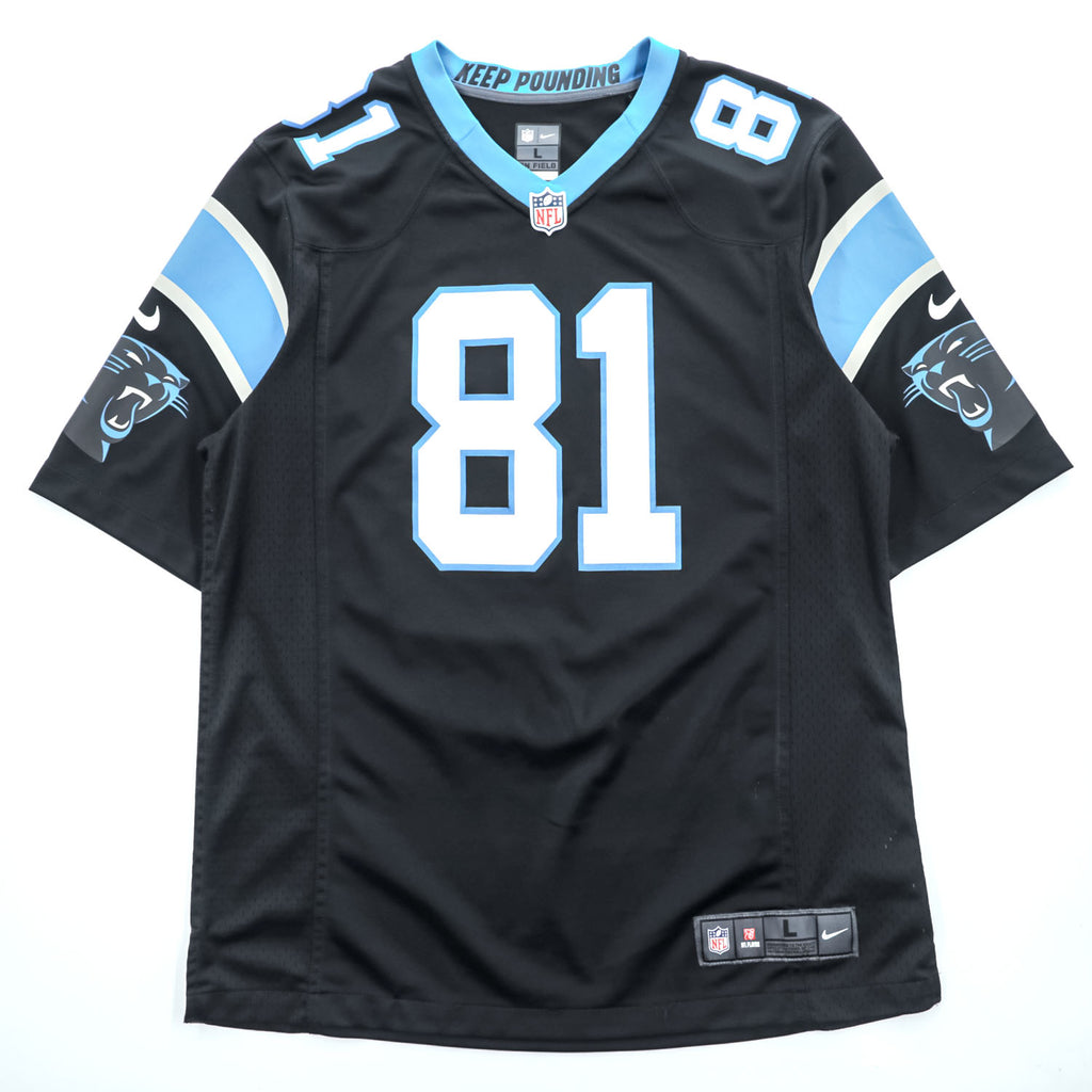 NIKE ゲームジャージ Vネック Tシャツ L ブラック ブルー ON FIELD NFL ナンバリング