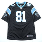 NIKE ゲームジャージ Vネック Tシャツ L ブラック ブルー ON FIELD NFL ナンバリング