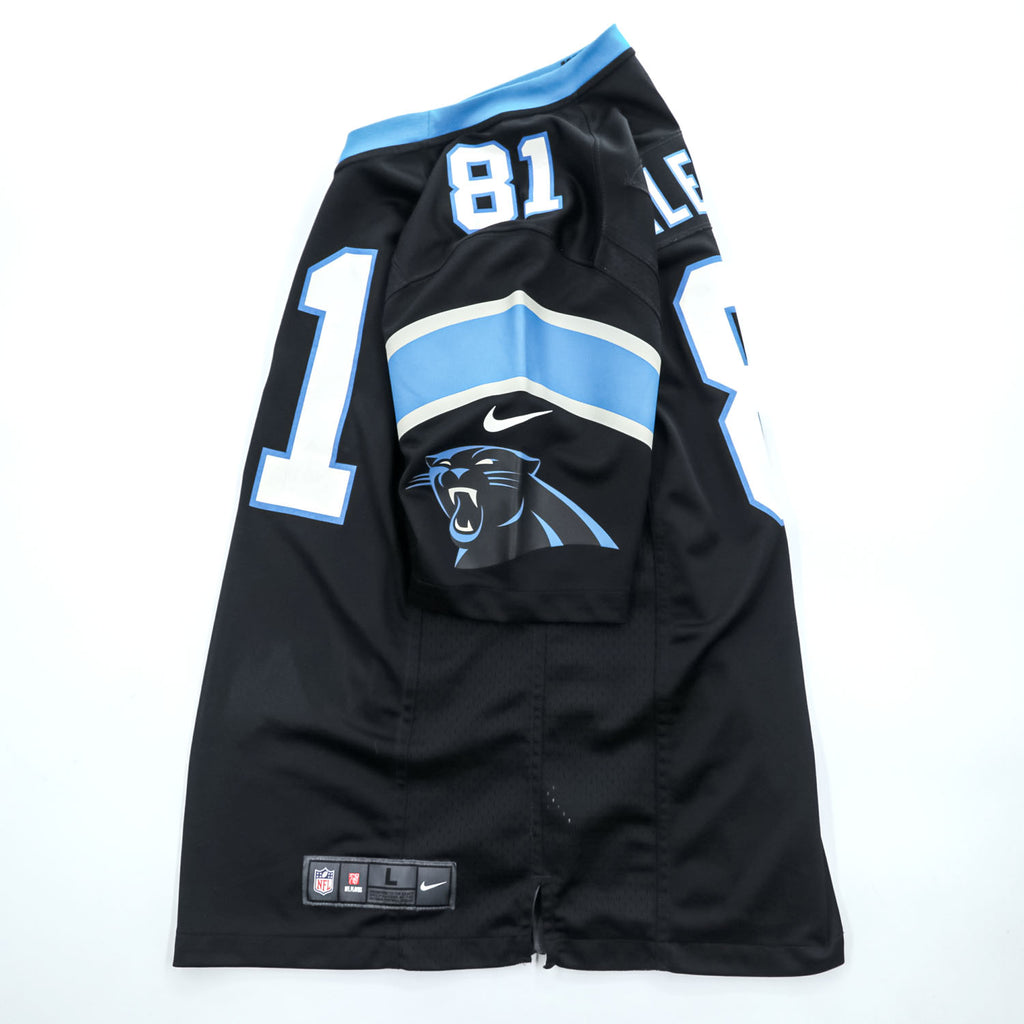 NIKE ゲームジャージ Vネック Tシャツ L ブラック ブルー ON FIELD NFL ナンバリング