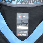 NIKE ゲームジャージ Vネック Tシャツ L ブラック ブルー ON FIELD NFL ナンバリング