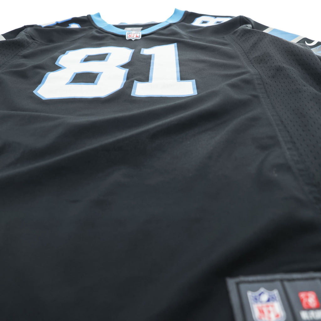 NIKE ゲームジャージ Vネック Tシャツ L ブラック ブルー ON FIELD NFL ナンバリング