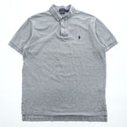 Polo Ralph Lauren ポロシャツ L グレー スモールポニー ロゴ 刺繍 CLASSIC FIT 鹿の子