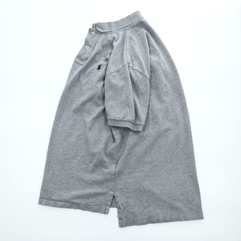 Polo Ralph Lauren ポロシャツ L グレー スモールポニー ロゴ 刺繍 CLASSIC FIT 鹿の子