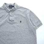 Polo Ralph Lauren ポロシャツ L グレー スモールポニー ロゴ 刺繍 CLASSIC FIT 鹿の子