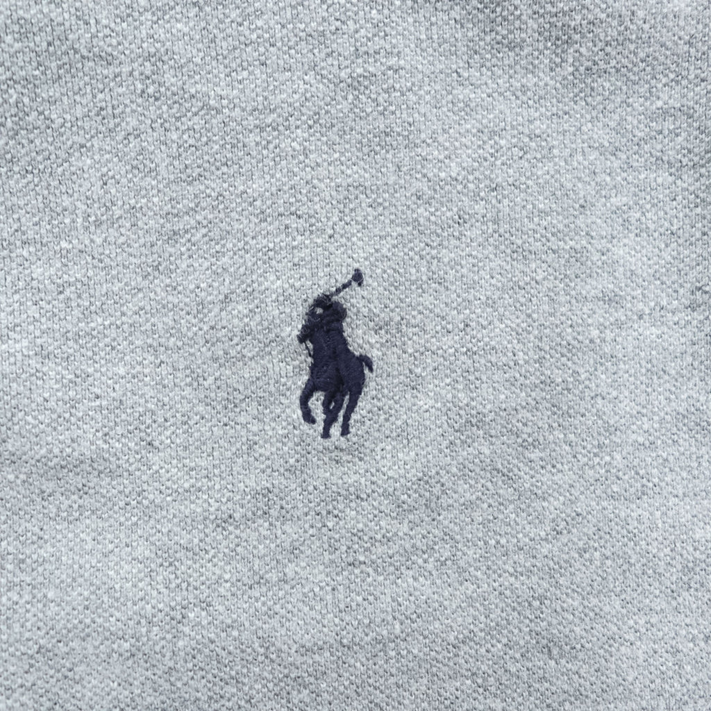 Polo Ralph Lauren ポロシャツ L グレー スモールポニー ロゴ 刺繍 CLASSIC FIT 鹿の子
