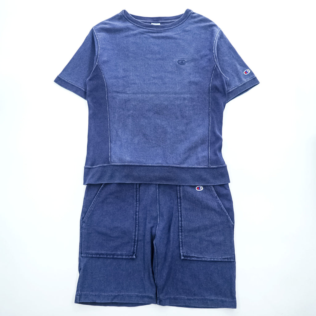 Champion Reverse Weave T-Shirt and Shorts Set Navy Small C8-K348