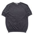 UNITED ARROWS コットンシルク 半袖 ニット M チャコールグレー 1118-199-0505