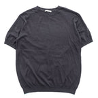UNITED ARROWS コットンシルク 半袖 ニット M チャコールグレー 1118-199-0505