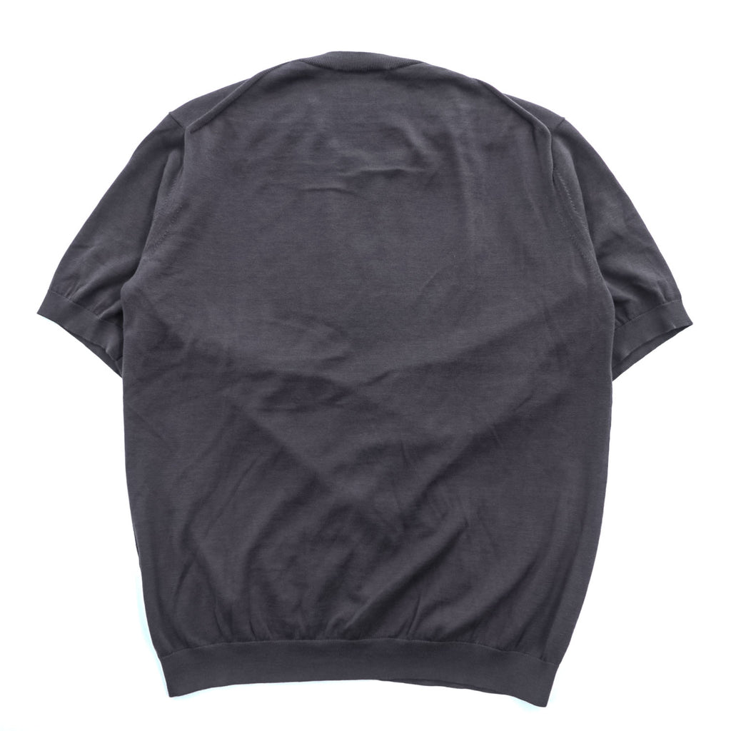 UNITED ARROWS コットンシルク 半袖 ニット M チャコールグレー 1118-199-0505