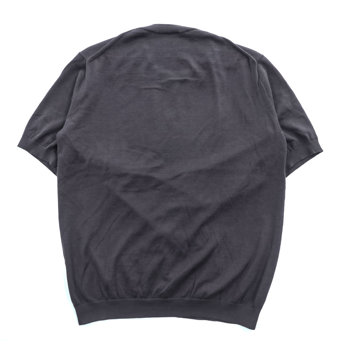UNITED ARROWS コットンシルク 半袖 ニット M チャコールグレー 1118-199-0505