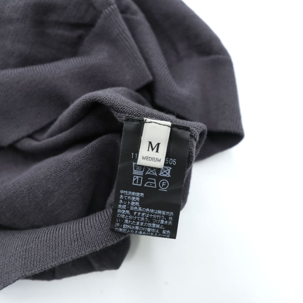 UNITED ARROWS コットンシルク 半袖 ニット M チャコールグレー 1118-199-0505