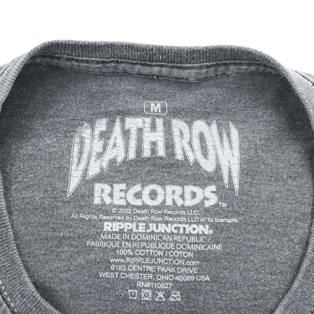 DEATH ROW RECORDS ヒップホップ レーベル スケルトングラフィック Tシャツ M グレーフェード ウォッシュ加工 Ripple Junction