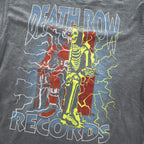 DEATH ROW RECORDS ヒップホップ レーベル スケルトングラフィック Tシャツ M グレーフェード ウォッシュ加工 Ripple Junction