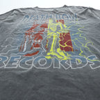 DEATH ROW RECORDS ヒップホップ レーベル スケルトングラフィック Tシャツ M グレーフェード ウォッシュ加工 Ripple Junction