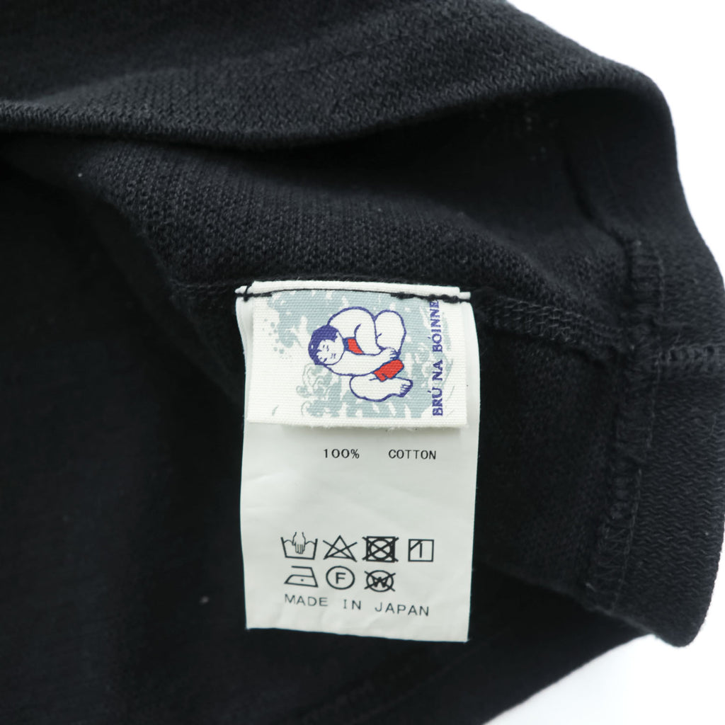 BRU NA BOINNE 日本製 パイルネック Tシャツ L ブラック 8258