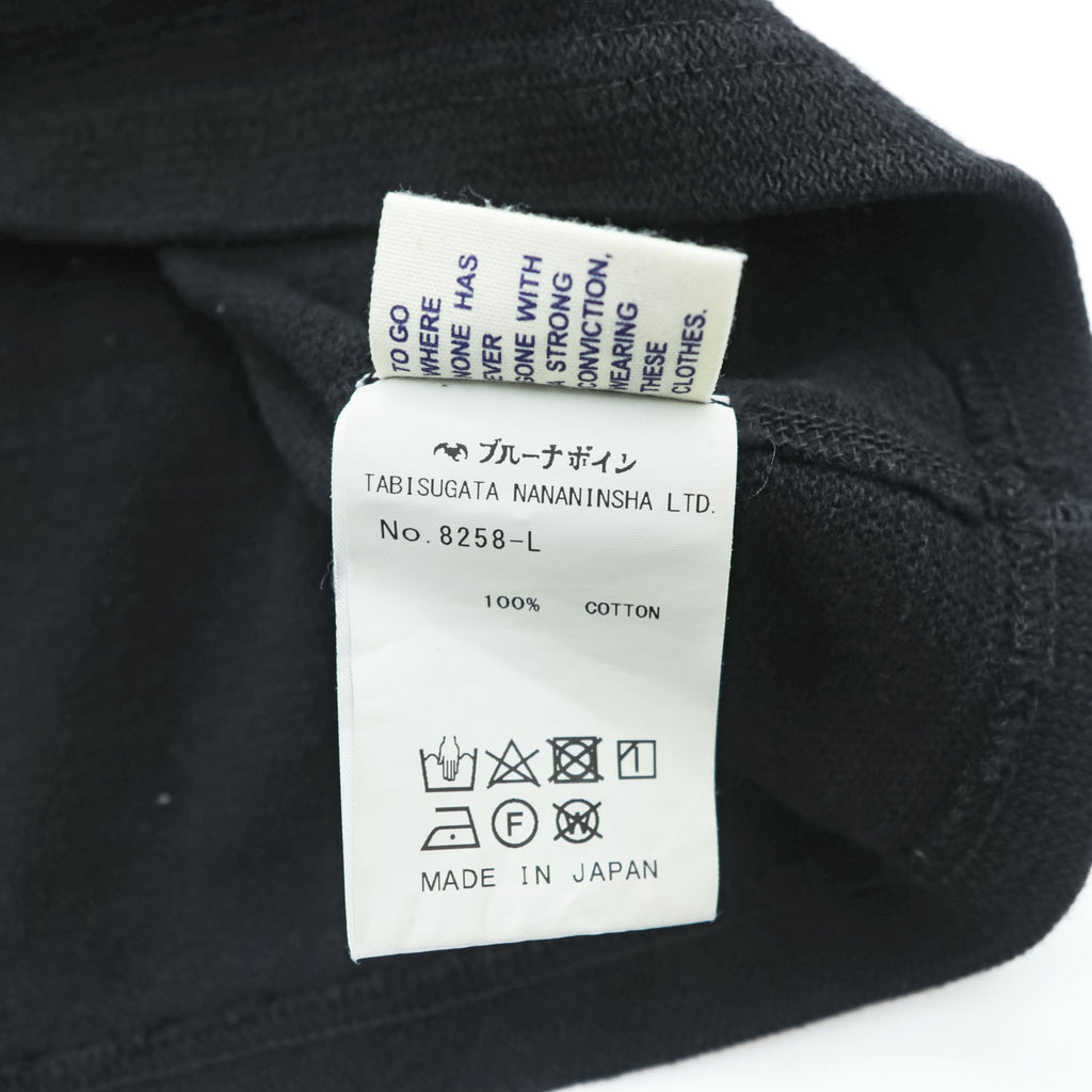 BRU NA BOINNE 日本製 パイルネック Tシャツ L ブラック 8258