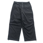 B:MING by BEAMS ワイドイージーパンツ L ブラック ストレッチ ドローコード 裏起毛 オーバーパンツ 92-24-0474-147